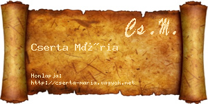 Cserta Mária névjegykártya