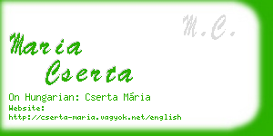 maria cserta business card